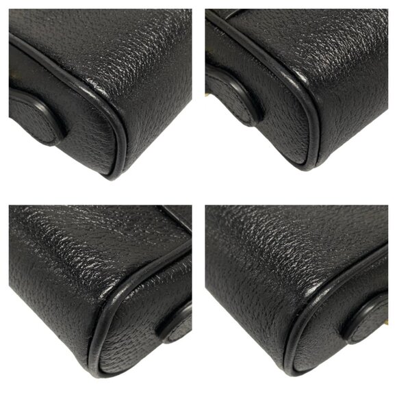 GUCCI Shelly (Web) Black Green Red Leather Shoulder Bag bran854-100325 - Picture 10 of 16